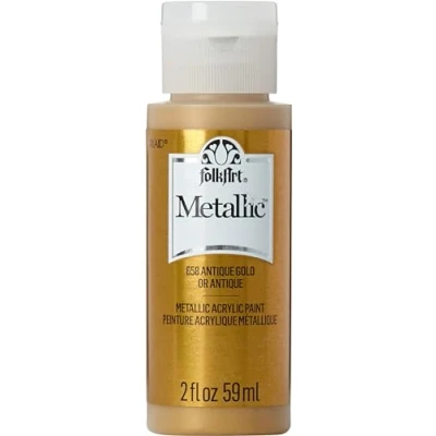 Imagen de FolkArt Metallic Acrylic Paint in Assorted Colors (2 oz), 658, Antique Gold