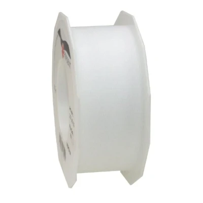 Imagen de PRÄSENT VERONA cinta de decoración color blanco tul, 50 m largo, 40 mm ancho, embalar, decorar, hacer manualidades, envolver regalos, lazo elegante tul para eventos especiales
