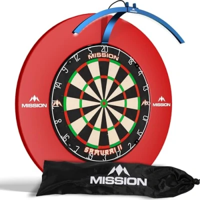 Imagen de Mission Darts TOR100 Torus 100 Tablero de dardos LED plegable portátil sistema iluminación viaje (azul metálico)
