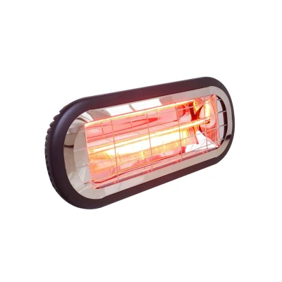Imagen de KEKAI Calefactor Eléctrico Infrarrojos Fibra de Carbono Top Design 2000 W Techo/Pared Negro Interior/Exterior 46x19x7,5 cm