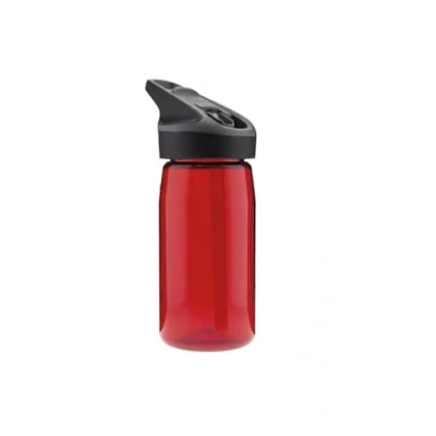 Imagen de LAKEN Botella de Agua Tritan con tapón deportivo Jannu Boca Ancha (0.45L Rojo) Cierre Seguridad y Pajita Incluidos Reutilizable, Reciclable, Ideal para Niños Adultos