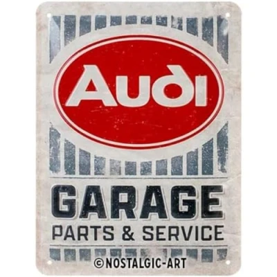 Imagen de Nostalgic Art Cartel de chapa retro, Audi Garage Idea regalo para aficionados a accesorios coches, metálico, Diseño vintage, 15 x 20 cm