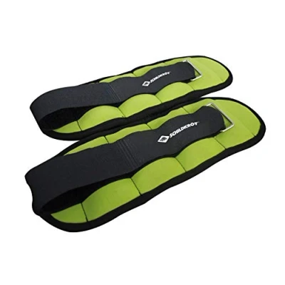 Imagen de Schildkröt Fitness Lastres de Muñecas/Tobillos, 2 x 0.5 kg, Gris, en Estuche Transporte, Verde, 960201, 0,5 kg