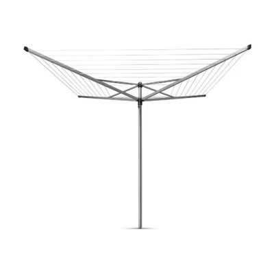 Imagen de Brabantia Tendedero Rotary Topspinner con Soporte para jardín Sistema Tipo Paraguas Cuerdas resisitentes a los Rayos UV Antideslizantes Gira Facilidad Metallic Gris 50m