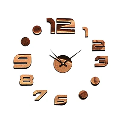 Imagen de MPM Quality Reloj de Pared plástico Color Oro Rosa con diseño Transparente, Movimiento Cuarzo Motor Paso a Paso, Bonita decoración como Cocina o para Sala