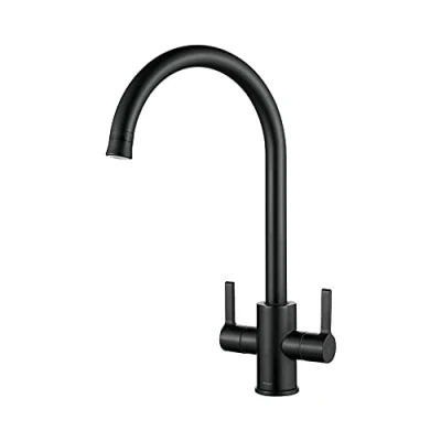 Imagen de Ibergrif M22140B 2 Funciones Cocina, 360 Giratorio Grifo para Fregadero, Negro