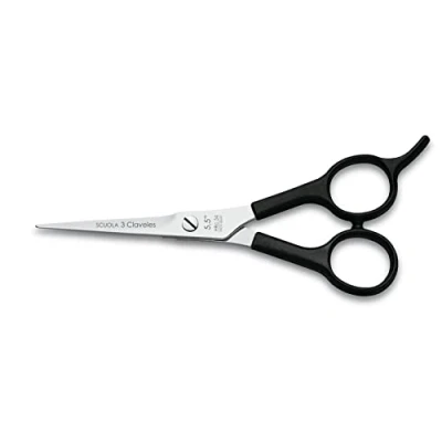 Imagen de 3 Claveles Relax Tijera De Peluquería Corte Negro Con Apoyadedos 5.5&quot;, color Cranberry
