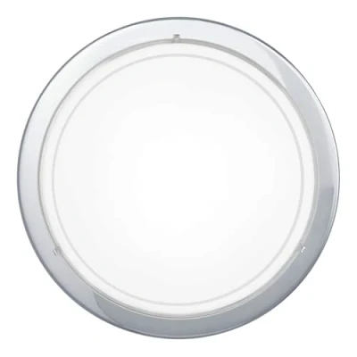 Imagen de Eglo plafón PLANET 1, aplique de pared con 1 bombilla, acero, color cromo, vidrio pintado blanco, casquillo E27