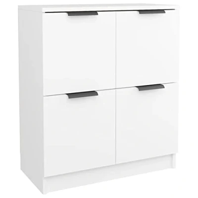 Imagen de vidaXL Aparador Armario Auxiliar Alacena Mesa Consola Entrada Pasillo Vestíbulo Recibidor Mueble de Madera Contrachapada Blanco 60x30x70 cm