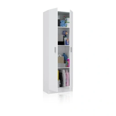 Imagen de duehome Armario Multiusos, 2 Puertas, Auxiliar, Modelo Multi Useful, Acabado en Color Blanco Mate, Medidas 58,5 cm (Ancho) x 180 (Alto) 37 (Fondo)