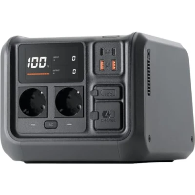 Imagen de DJI Power 500, estación de energía portátil 512 Wh, generador para acampadas y uso doméstico, carga rápida en 70 minutos, cuatro métodos carga, panel solar opcional, hasta 5 años garantía
