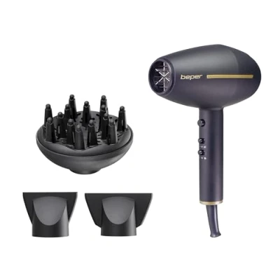 Imagen de BEPER 40.406 Secador Pelo Profesional con Motor AC 2400 W de Ionico 2 Velocidades y 3 Temperaturas