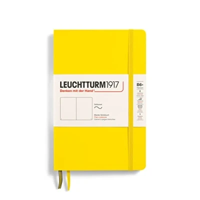 Imagen de LEUCHTTURM1917 358304 Libreta de notas Paperback (B6+) tapas blandas, 123 páginas numeradas, lisa, limón