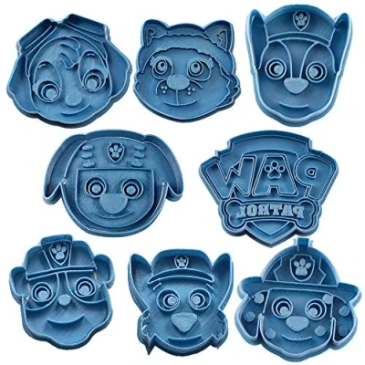 Imagen de Cuticuter Paw Patrol Pack 8 Piezas Cortador de Galletas, Azul