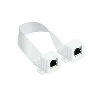 Imagen de Good Connections RJ45 Ethernet LAN Pasamanos para puerta/ventana, extremadamente plano, ambos lados hembra, longitud total con enchufe, longitud: 25 27 cm, flexible de 18 color