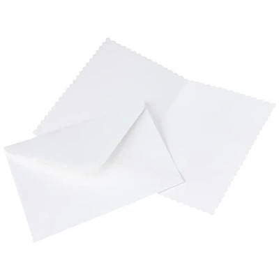 Imagen de Papermania Pack de Tarjetas y Sobres festoneados (300 g/m², 15,24 x 17,8 cm, 12 Unidades), Color Blanco