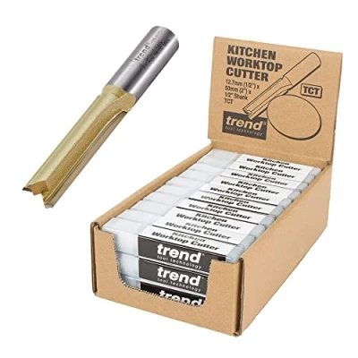 Imagen de Trend Cortador de fresa recto TCT 1/2 pulgadas, 12,7 mm x 50 mm, BR01/30, paquete 30 cortadores