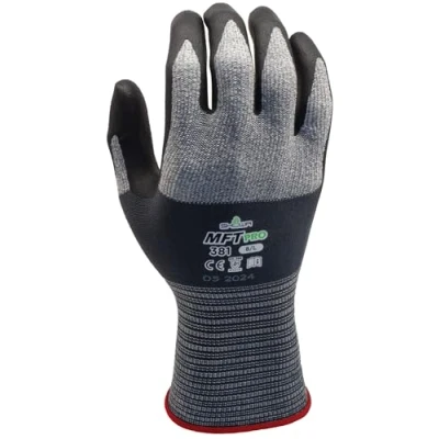 Imagen de SHOWA 381, Revestimiento de Nitrilo microporoso, Uso general, gris con palma negro, 7/M