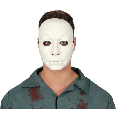 Imagen de Fiestas GUIRCA Máscara de Hombre Blanco PVC Accesorio Disfraz para Halloween y Miedo Ideal Adulto Unisex