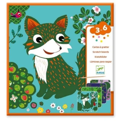 Imagen de DJECO Juegos de acción y reflejosJuegos educativosDJECOCuadros para rascar Animales pequeños, Multicolor, Small (1)