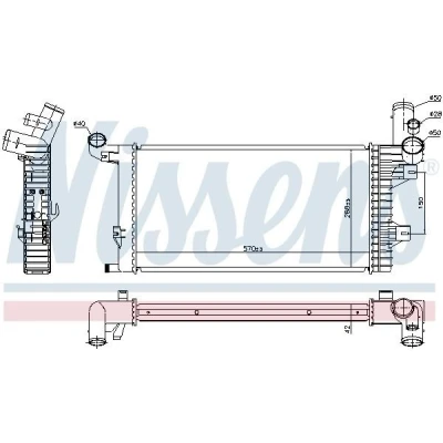 Imagen de NISSENS 67172 Radiador, refrigeración del motor Aluminio 570 298 40 sin bastidor Aletas soldadas