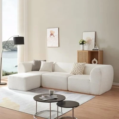 Imagen de Sofá modular rinconero hurvas de 3 plazas bouclé