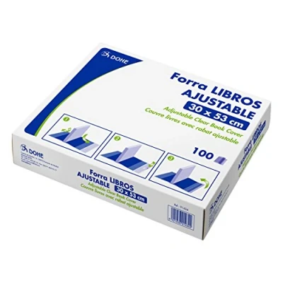 Imagen de Dohe Caja de 100 cubiertas protectoras libros y cuadernos, Color azul, 31 x 40 cm (91435)