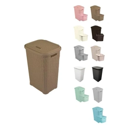 Imagen de JARDIN202 Pongotodo Diseño Rattan Para Colada Cesto la Ropa Sucia 60 litros (Topo)