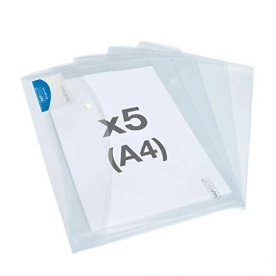 Imagen de Rapesco 1629 Carpeta Sobre Portafolios con Identificación A4+, Transparente, 5 Sobres