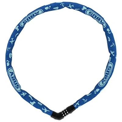 Imagen de ABUS Candado de cadena Steel O Chain 4804C Symbols combinación para bicicletas infantiles Nivel seguridad 3 75 cm Azul
