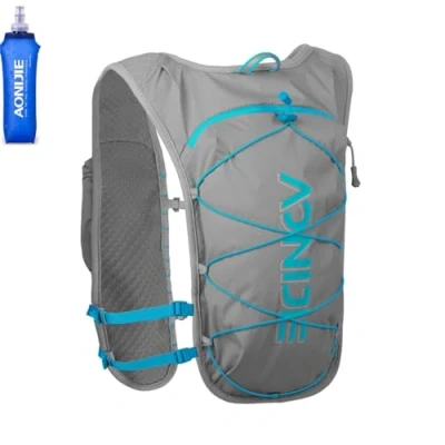 Imagen de AONIJIE 5L multifunción Mochilas de hidratación, Ideal para Deportes al Aire Libre, acampadas, Ciclismo, Carreras, Alpinismo o Senderismo Mochila (Gris + con 1 ✖ 500 ml Botella)