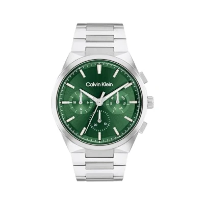Imagen de Calvin Klein Distinguish Reloj silvercoloured/green, Hombre, Talla: One Size, Silver coloured/green