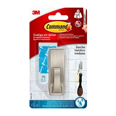 Imagen de Command W MR02 BN Gancho Metálico, Tamaño Mediano, Gris