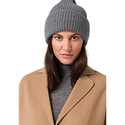 Imagen de Style &amp; Republic gorro de cachemira para mujer 100 % cachemira, tu acogedor premium momentos elegantes otoño e invierno disponible en varios tonos, gris (melange), Talla única
