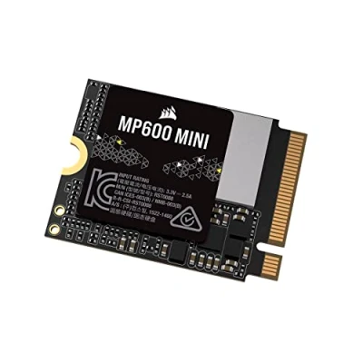 Imagen de Corsair MP600 Mini 1TB M.2 NVMe PCIe x4 Gen4 2 SSD 2230 hasta 4.800MB/seg Lectura Secuencial NAND 3D TLC de Alta Densidad Ideal para Steam Deck y Microsoft Surface Negro