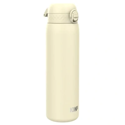 Imagen de Ion8 Botella de Agua Acero Inoxidable 1 Litro, a Prueba Fugas, Fácil Abrir, Cerradura Segura, Asa Transporte, Aptas para Lavavajillas, Resistente Rayones, Blanco Cremoso