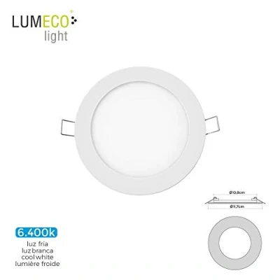 Imagen de EDP 31601 Mini Downlight Led Lumeco 6W 320 Lumen Redondo 6.400K Marco Blanco, 12 cm, 6 W, Normal