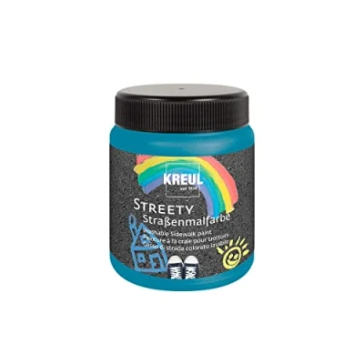 Imagen de KREUL 43105 Pintura callejera Streety en azul zapatilla 200 ml, tiza líquida lavable para pintar con brocha o rodillo, líquida, vegana