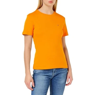 Imagen de Tommy Hilfiger Camiseta de Manga Corta Mujer New Slim Cody Cuello Redondo, Naranja (Rich Ochre), XL