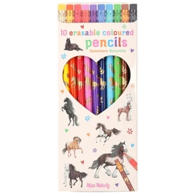 Imagen de Depesche 12055 Miss Melody Juego de lápices Colores con 10 en Estuche, Incl. Goma borrar Cada lápiz, para Colorear la Escuela y Durante el Tiempo Libre