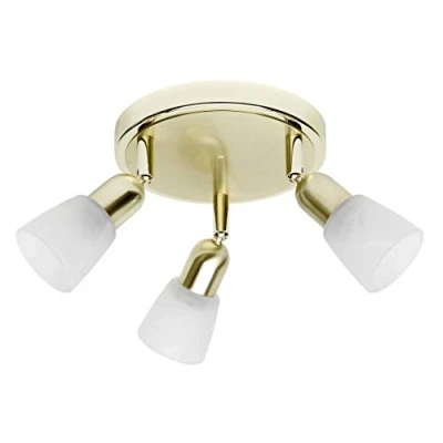 Imagen de BRILLIANT Lámpara Sofia Spotrondell 3flg latón/alabastro blanco 3x D45, E14, 40W, adecuado para lámparas de caída (no incluidas) Escala a ++ E Cabezas giratorias