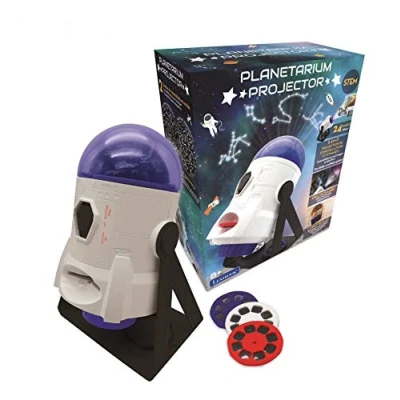 Imagen de Lexibook, Proyector planetario 2 en 1, 24 imágenes para Descubrir el Espacio, cúpulas Constelaciones, Stem, Blanco/Azul, NLJ180