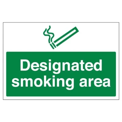 Imagen de Señal de prohibición zona fumar designada VSafety Paisaje 300 mm x 200 2 plástico rígido