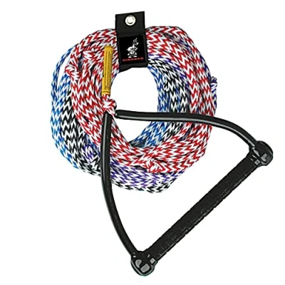 Imagen de Airhead Heavy Duty Tow Harness Cuerda de esquí acuático, 4 Secciones, Unisex, Negro, 75 ft Length