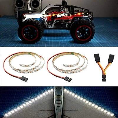 Imagen de elechawk Tira de luz LED para avión ala fija RC, voladora, modelo dron AR Wing Drone (blanco)