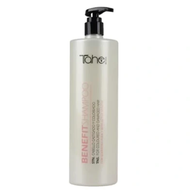 Imagen de Tahe Botanic Champú Benefit con Queratina Activa y Células Madre Vegetales para Cabellos Castigados Coloreados (1000 ml)…