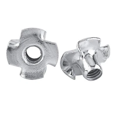 Imagen de Tuerca de 4 puntas cuatro Puntos Tuercas en T acero al carbono chapadas zinc para muebles carpintería M3 / M4 M5 M6 M8 (M6 50pcs)