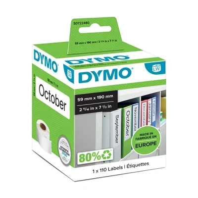 Imagen de DYMO LW etiquetas auténticas multiusos/de LAF grandes 59 mm נ190 rollo de 110 con reverso fácil retirar autoadhesivas para etiquetadoras LabelWriter