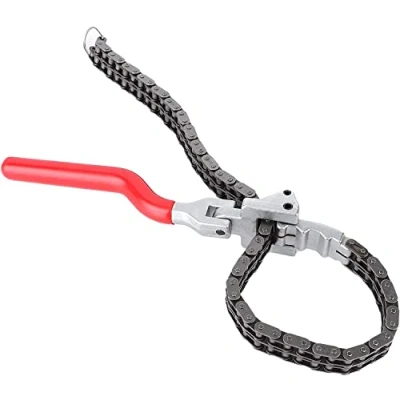 Imagen de Llave de filtro aceite Tipo cadena 13,8 pulgadas Mango largo Ergonómico Herramienta reparación automóviles