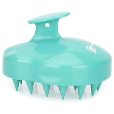 Imagen de FReatech Masajeador Cuero Cabelludo [Mojado &amp; Seco], Cepillo Pelo de Silicona para Champú y Masaje Cabeza, Limpieza Profunda Cuidado, Exfoliación Suave Estimula Crecimiento del Cabello, Verde